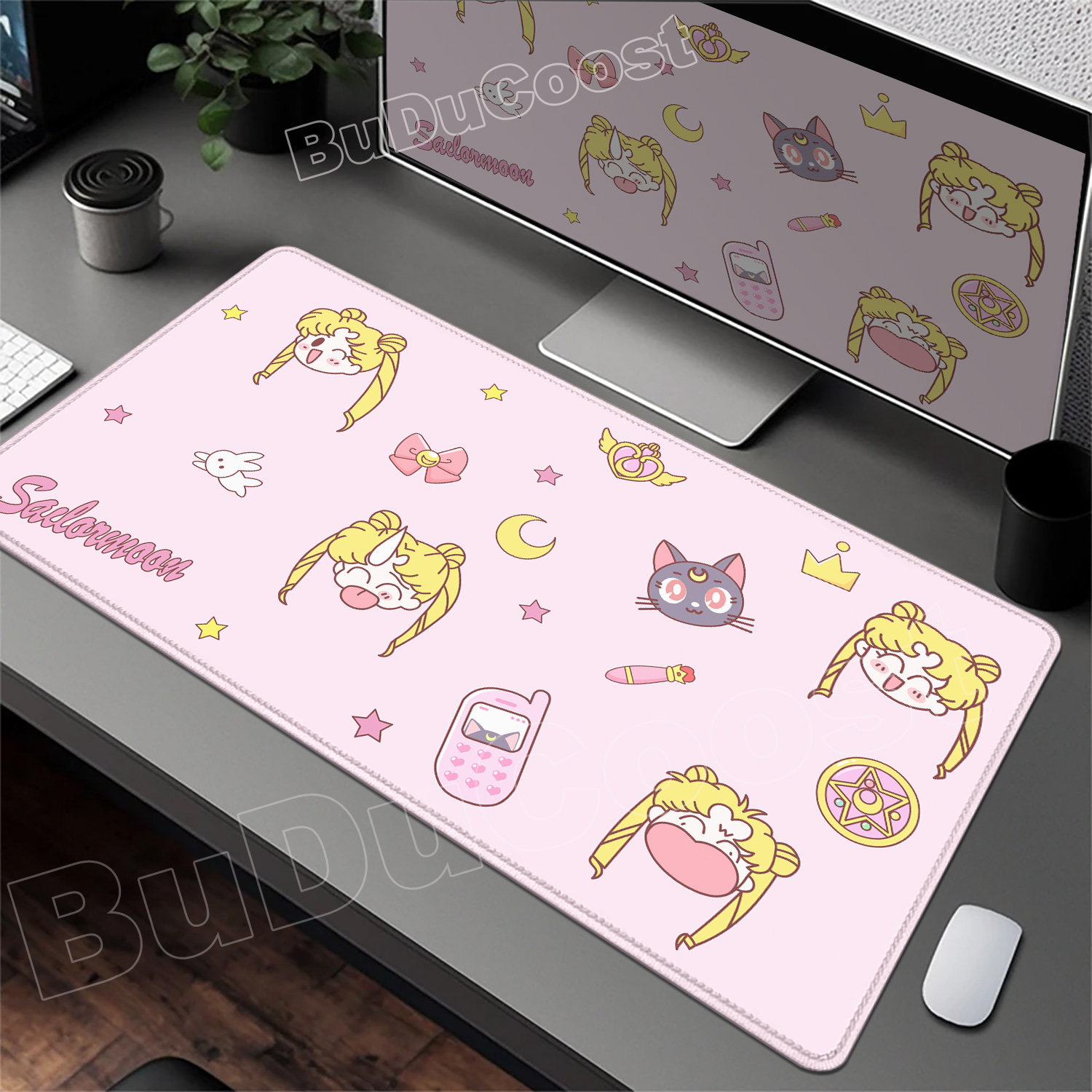 Pc Gaming Pink - Tapis de bureau rose mignon Anime