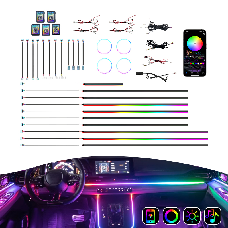 Rgb Light Strip - Kit d'éclairage d'ambiance pour voiture le
