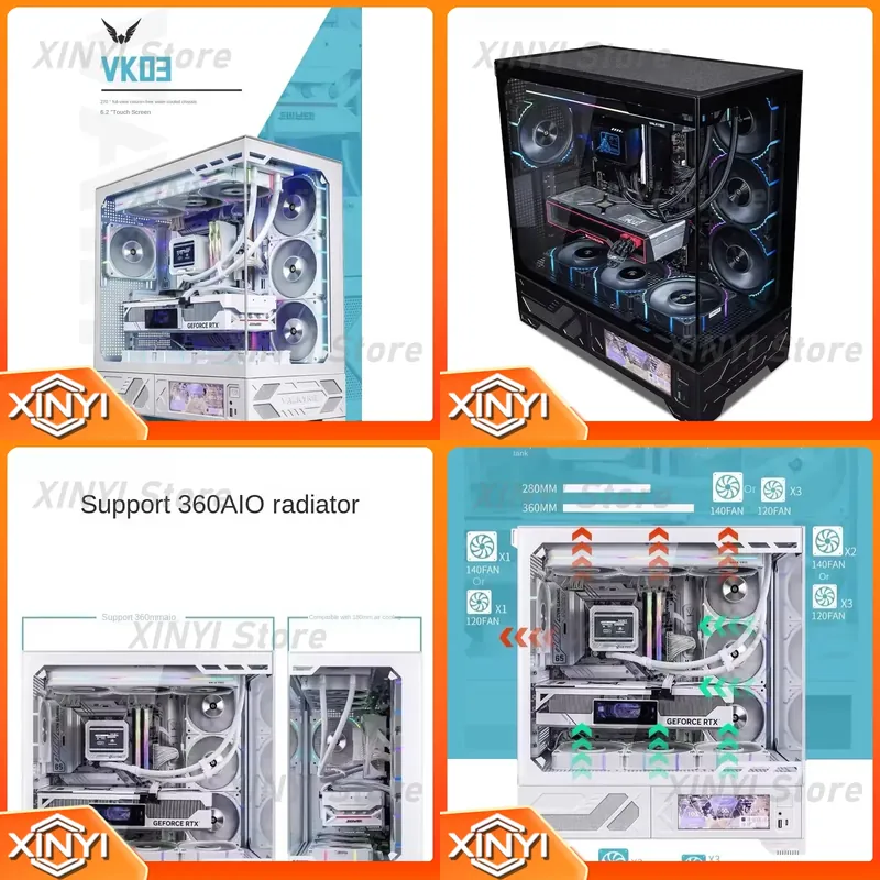 Pc Gaming Water Cooling - Boîtier PC Gamer Valkyrie VK03 Blanc