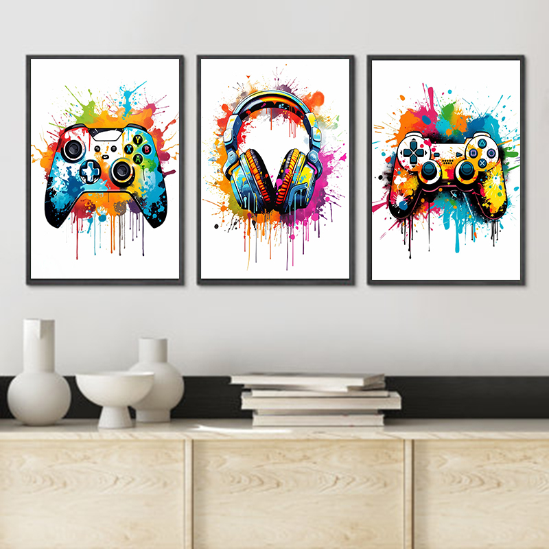 Gaming Controller - Poster d'art mural coloré pour chambre