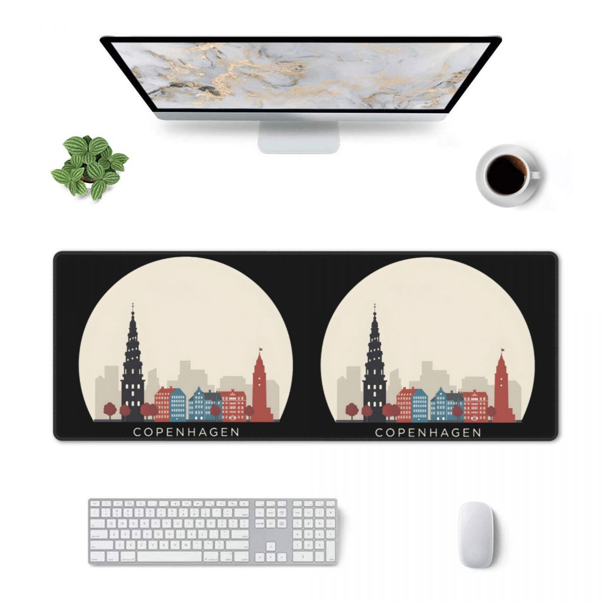 Pc Gaming Icon - Grand tapis de souris, motif voyage