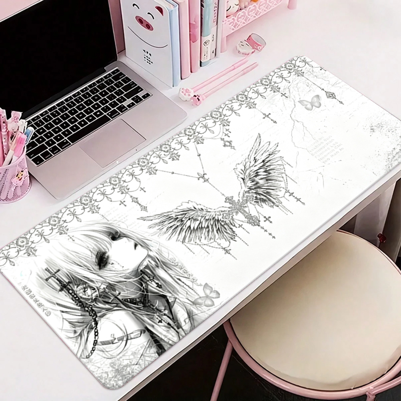 Pc Gaming Girl - Tapis de souris en cuir noir