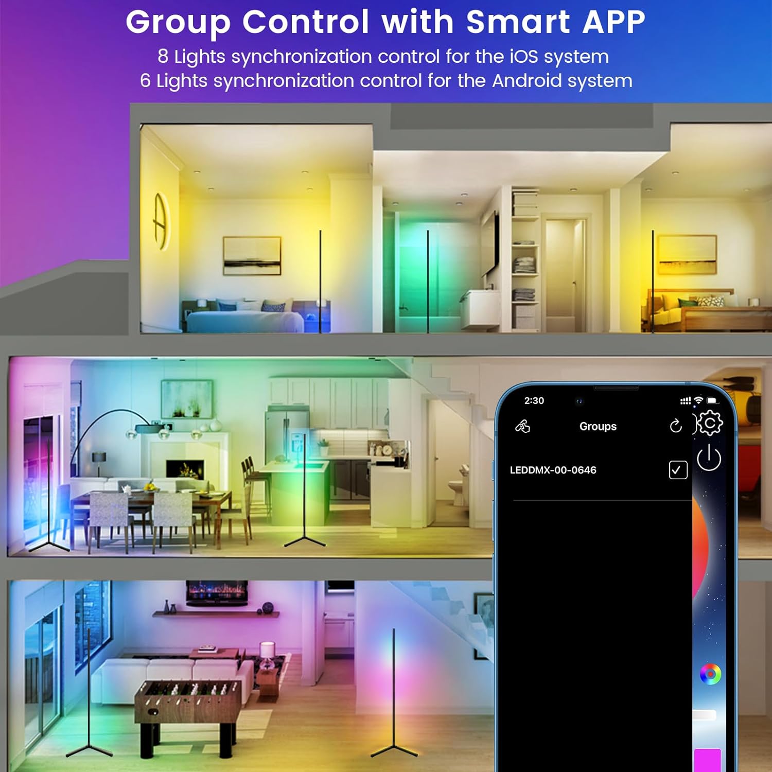 Lampe de sol d'angle RGB IC av - Gaming Controller avis et prix