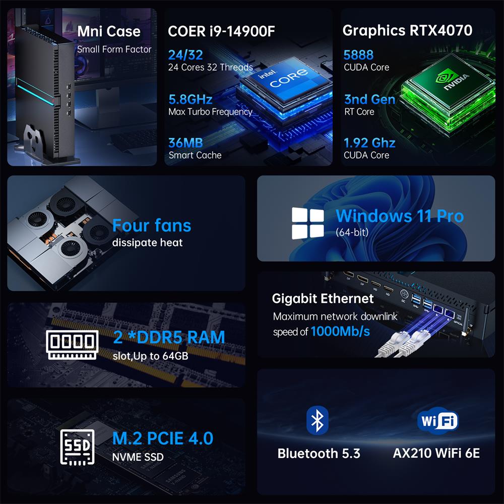 Msecore MV300 14ème génération - Pc Gaming Core I5 avis et prix