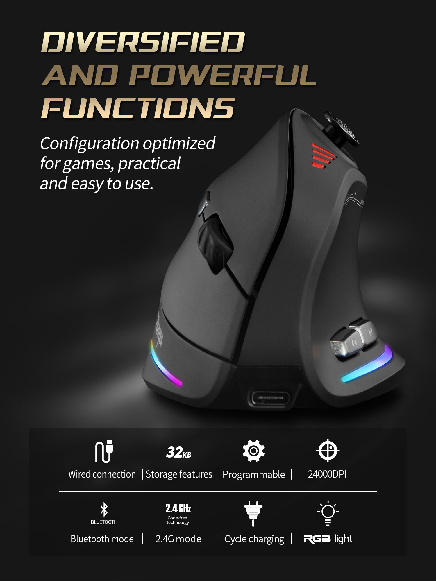 Jomaa – souris verticale sans  - Gaming Controller avis et prix